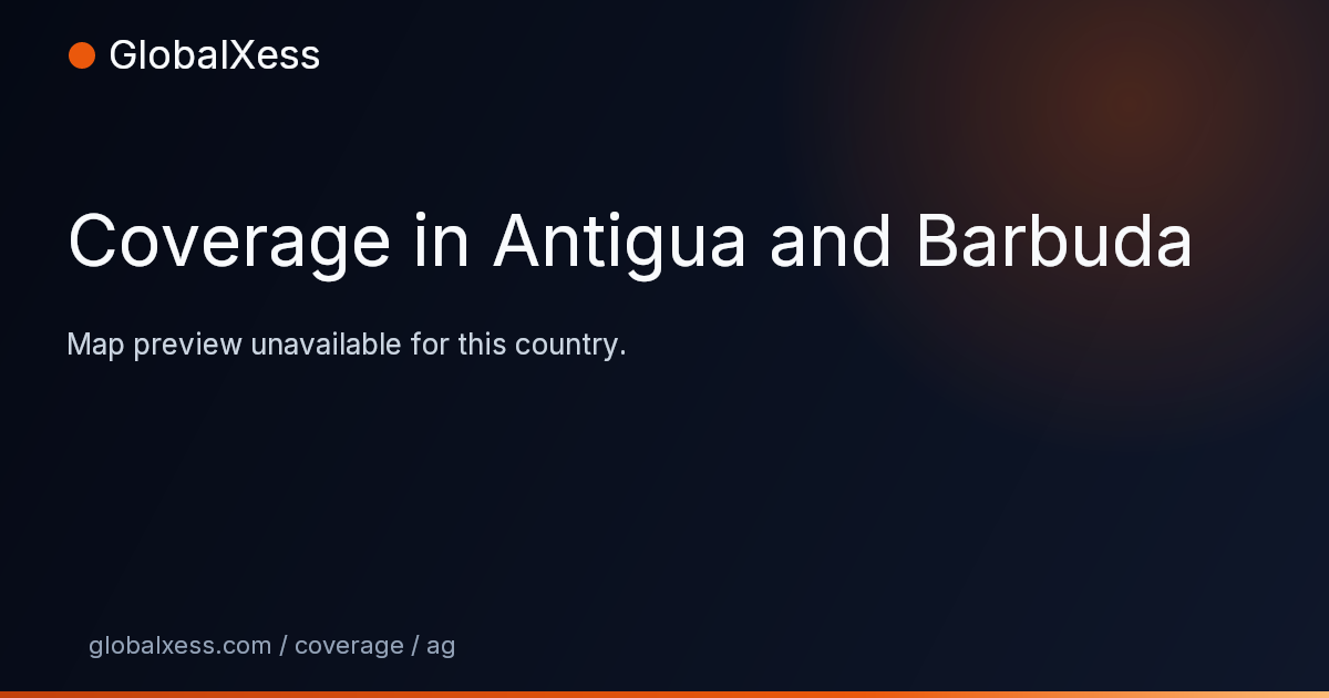 Map highlighting GlobalXess coverage in Antigua and Barbuda