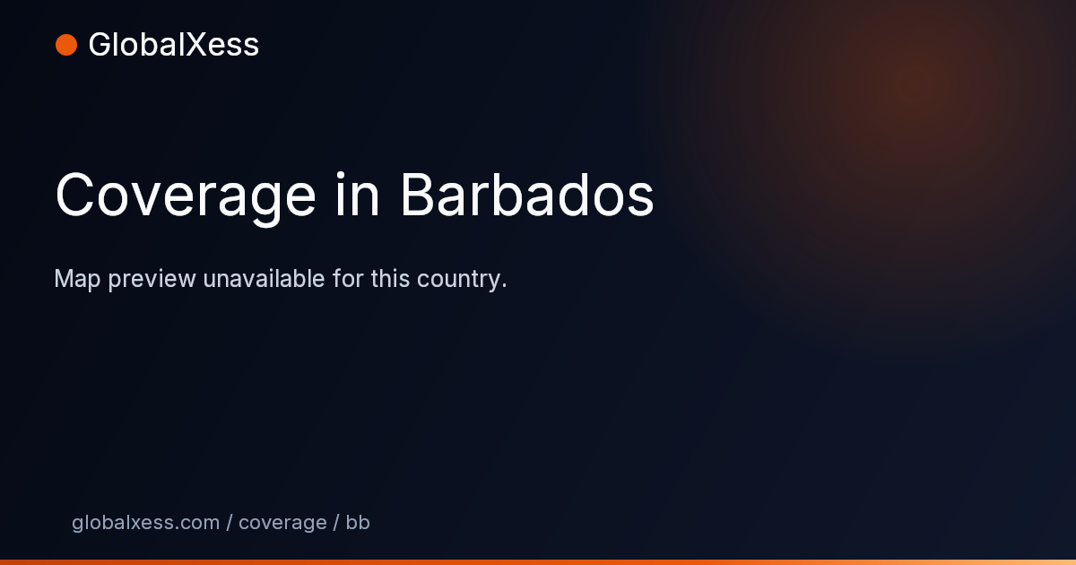 Map highlighting GlobalXess coverage in Barbados