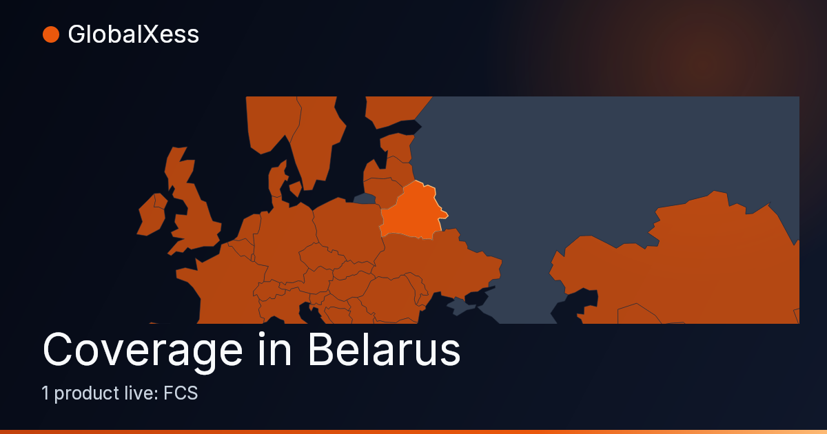 Map highlighting GlobalXess coverage in Belarus