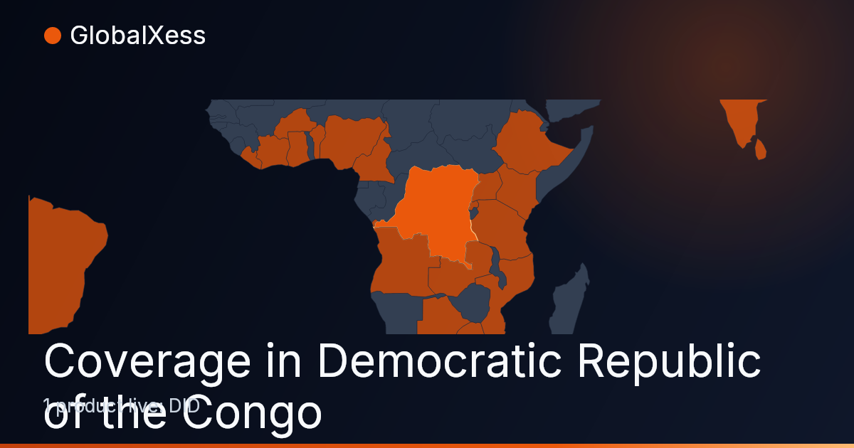 Map highlighting GlobalXess coverage in Democratic Republic of the Congo