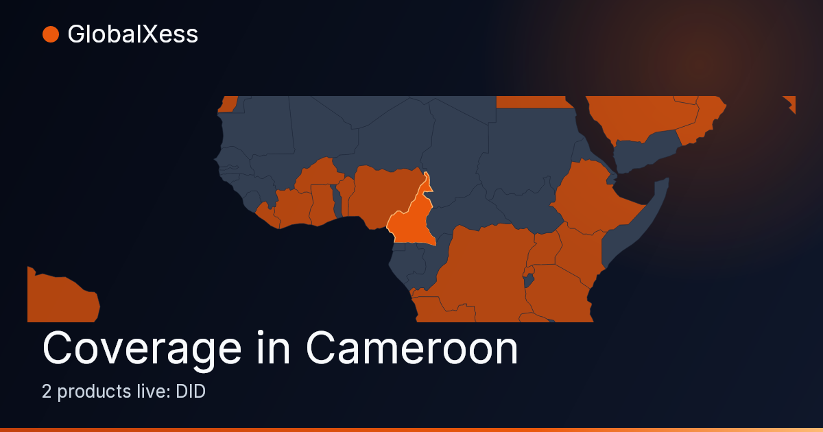 Map highlighting GlobalXess coverage in Cameroon