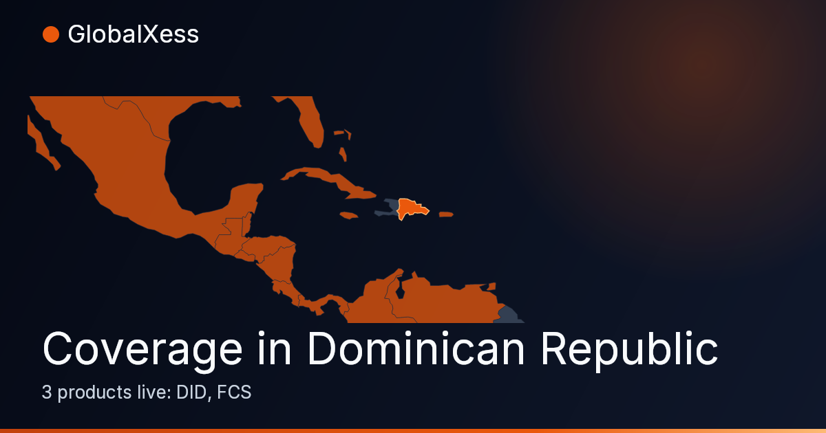 Map highlighting GlobalXess coverage in Dominican Republic