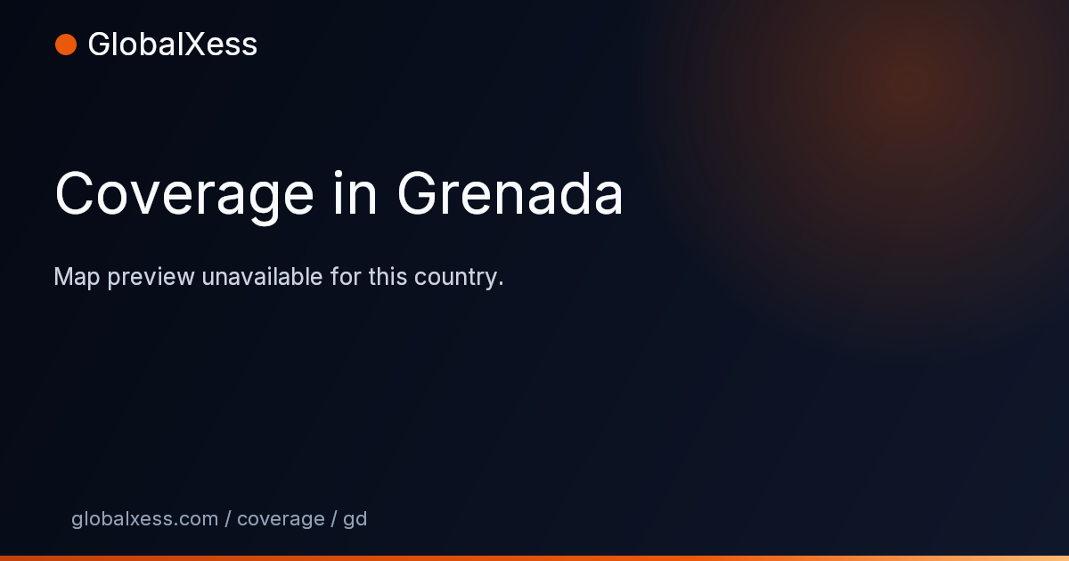 Map highlighting GlobalXess coverage in Grenada