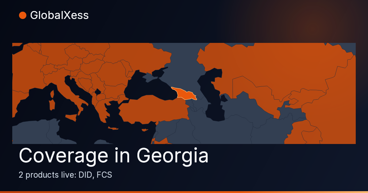 Map highlighting GlobalXess coverage in Georgia