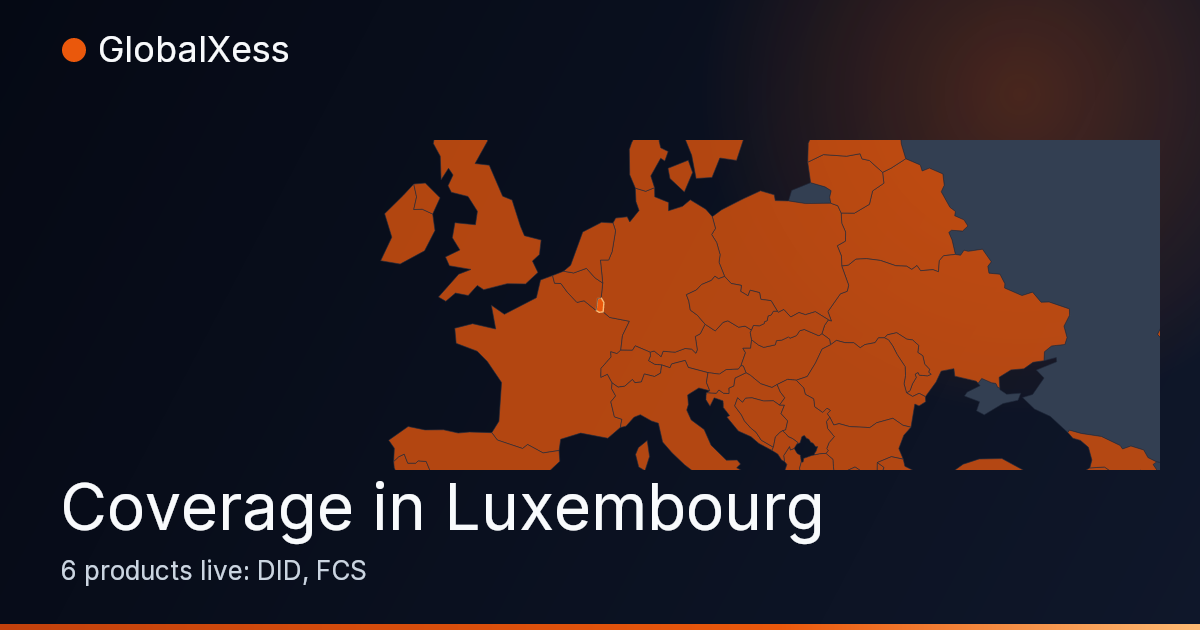 Map highlighting GlobalXess coverage in Luxembourg