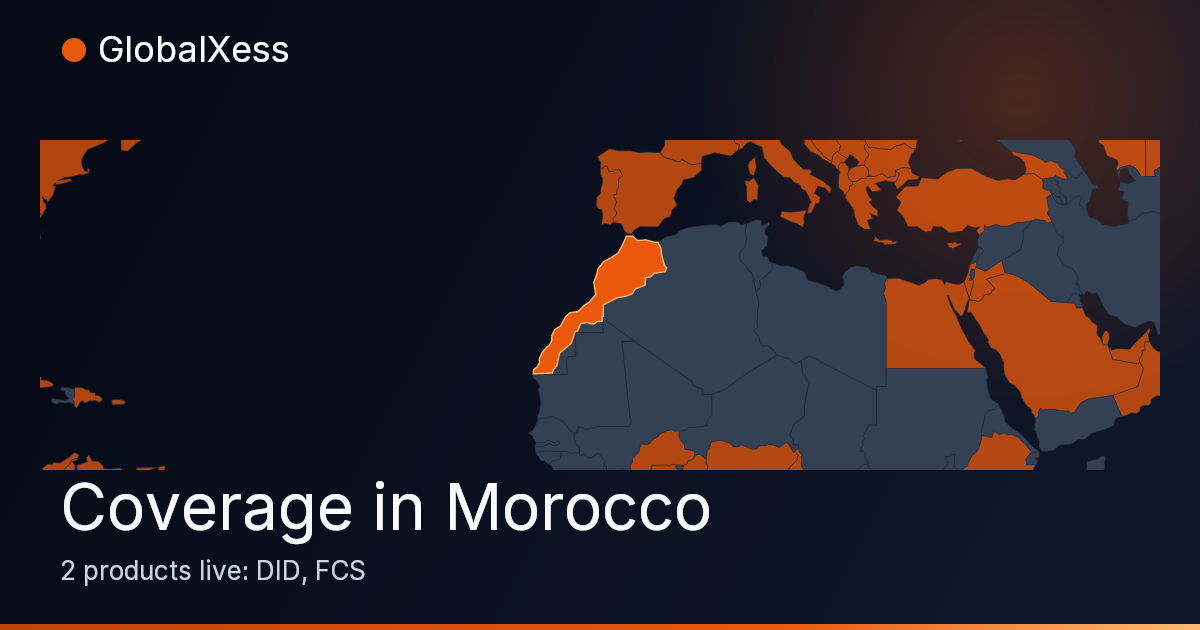 Map highlighting GlobalXess coverage in Morocco