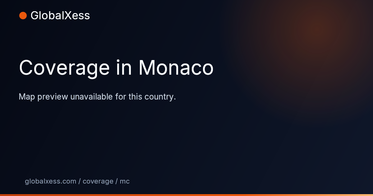 Map highlighting GlobalXess coverage in Monaco