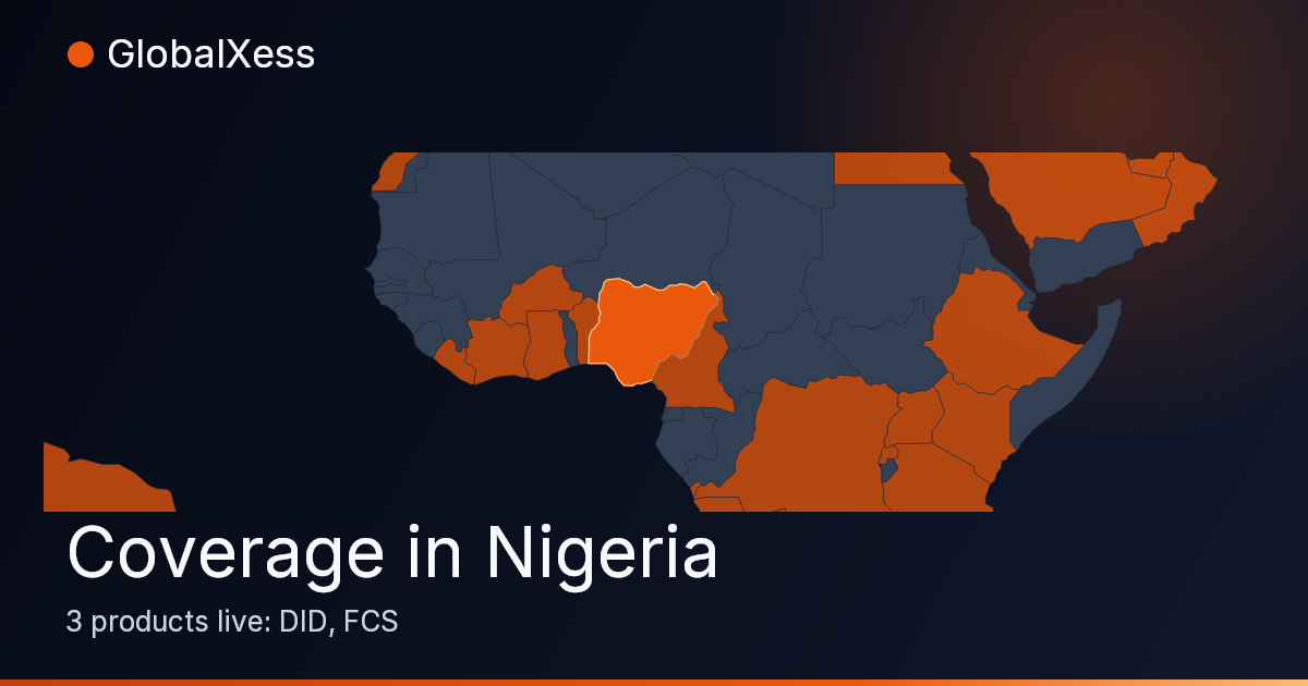 Map highlighting GlobalXess coverage in Nigeria