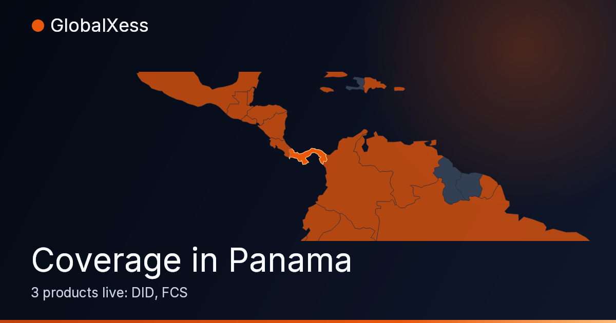 Map highlighting GlobalXess coverage in Panama