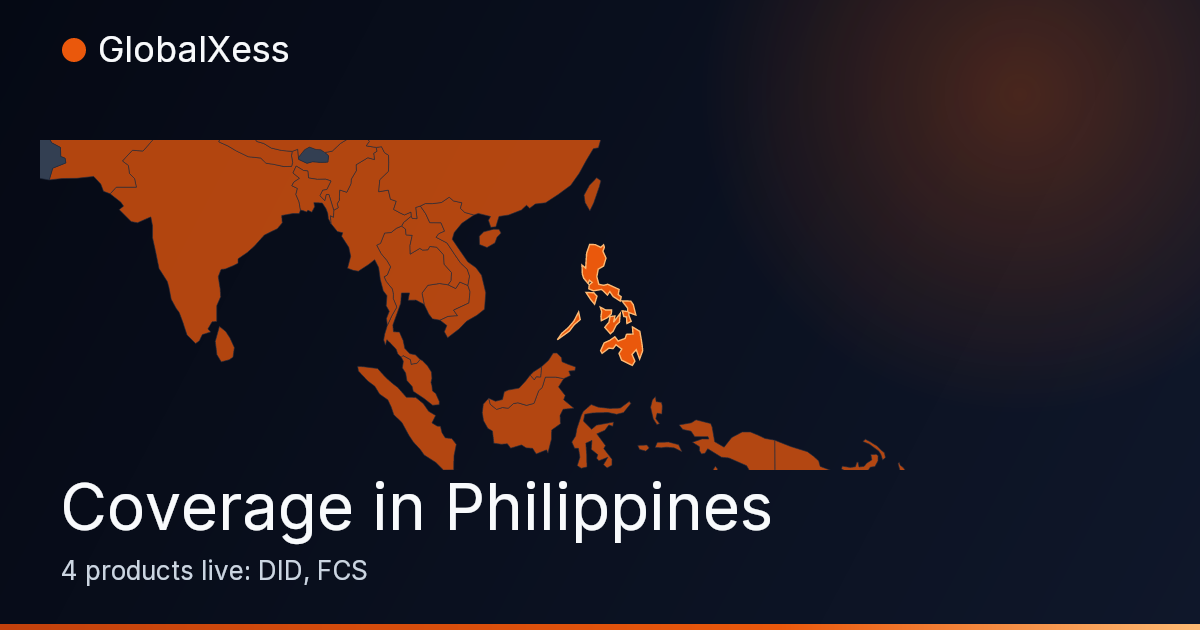 Map highlighting GlobalXess coverage in Philippines