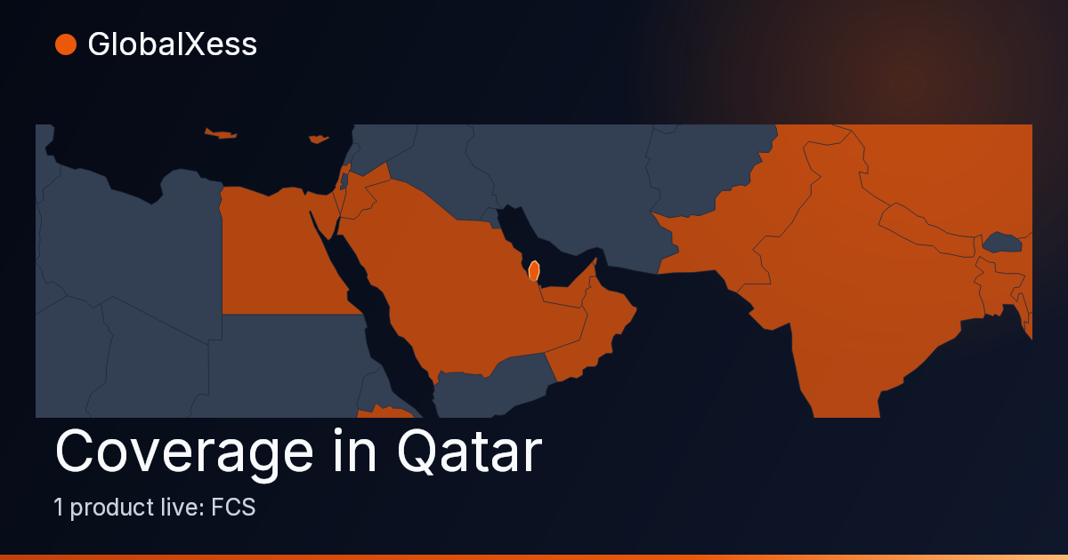 Map highlighting GlobalXess coverage in Qatar