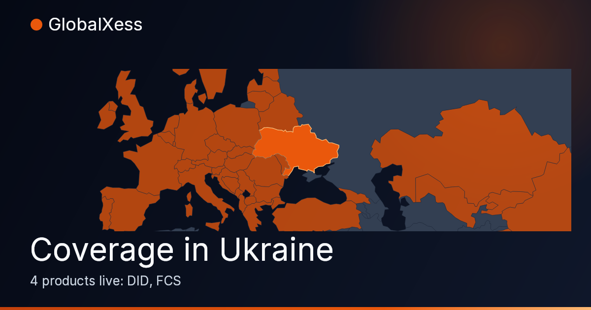 Map highlighting GlobalXess coverage in Ukraine
