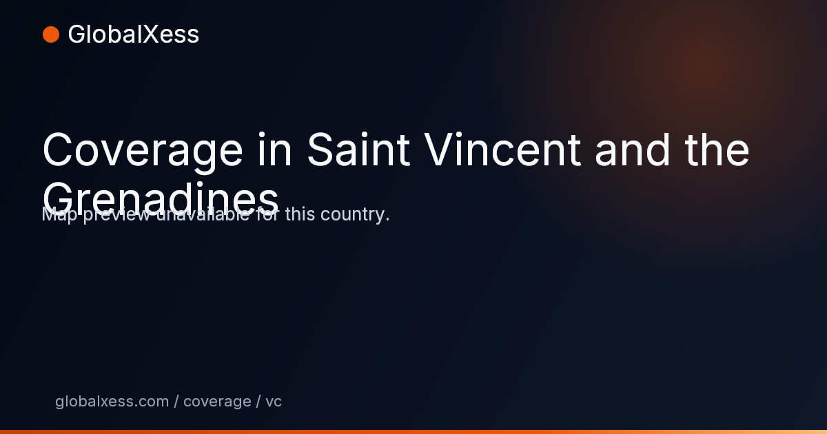 Map highlighting GlobalXess coverage in Saint Vincent and the Grenadines