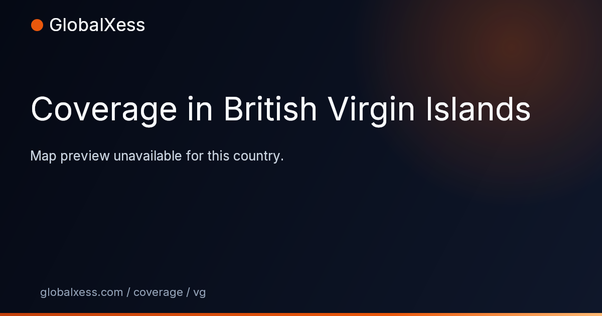 Map highlighting GlobalXess coverage in British Virgin Islands